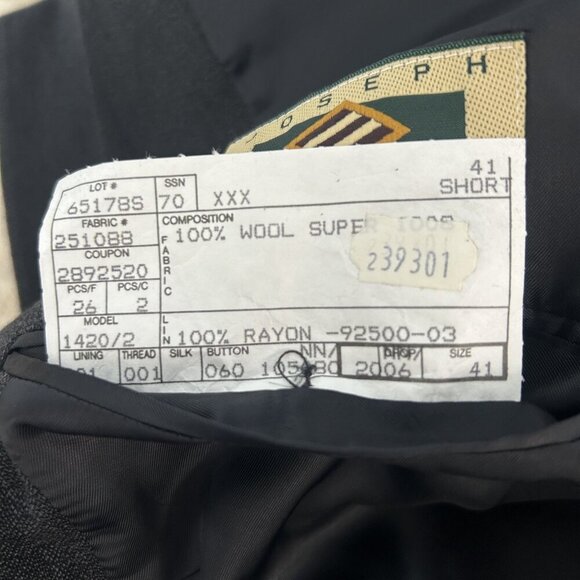 Joseph Abboud Gray 100% Wool 3 Button Suit Pleated Pants Size 41S - Picture 2 of 9